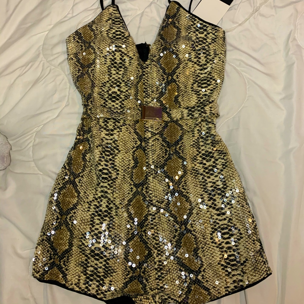 Watch Me Move Sequin Snake Romper